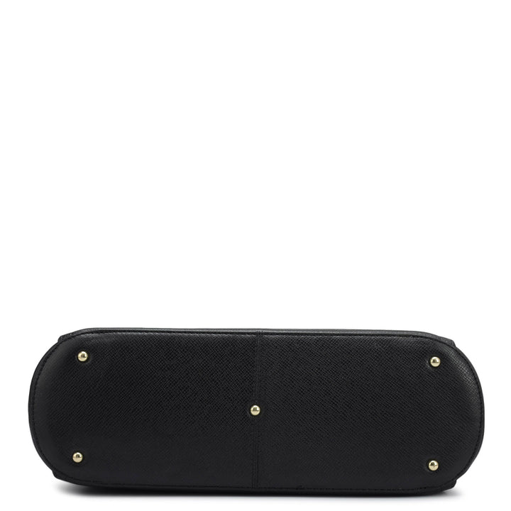 Small Franzy Leather Tote - Black