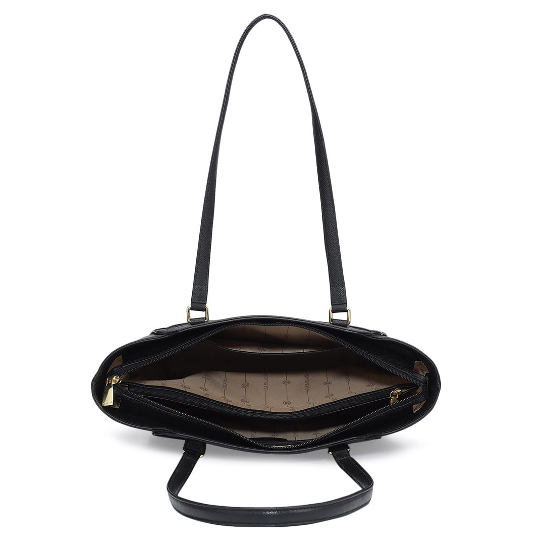 Small Franzy Leather Tote - Black