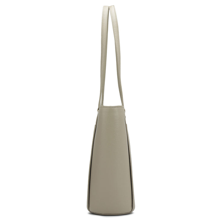Small Franzy Leather Tote - Chalk