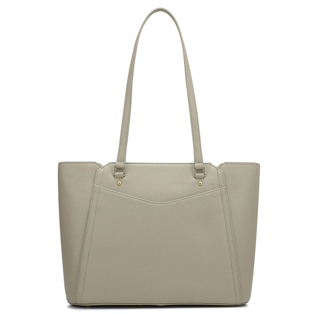 Small Franzy Leather Tote - Chalk