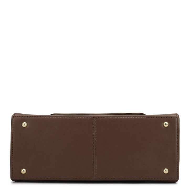 Small Plain Leather Shoulder Bag - Date