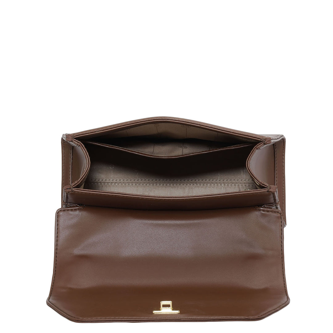 Small Plain Leather Shoulder Bag - Date