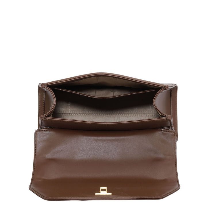 Small Plain Leather Shoulder Bag - Date