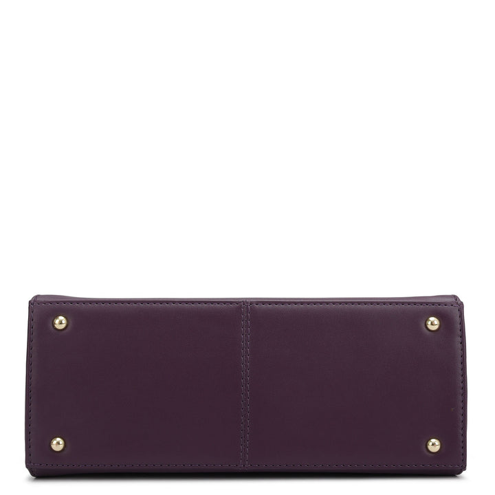 Small Plain Leather Shoulder Bag - Grapevine