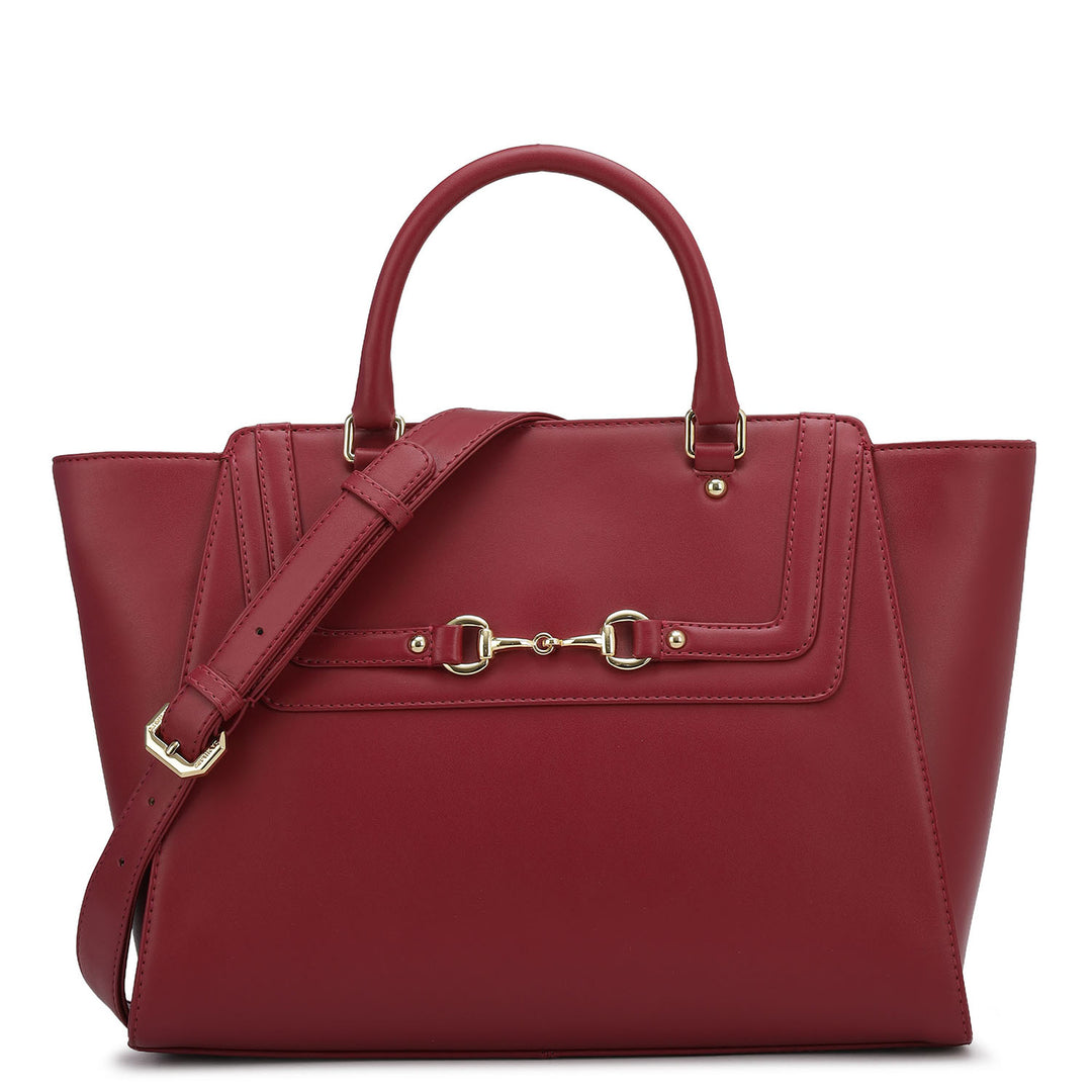 Medium Plain Leather Satchel - Plumberry