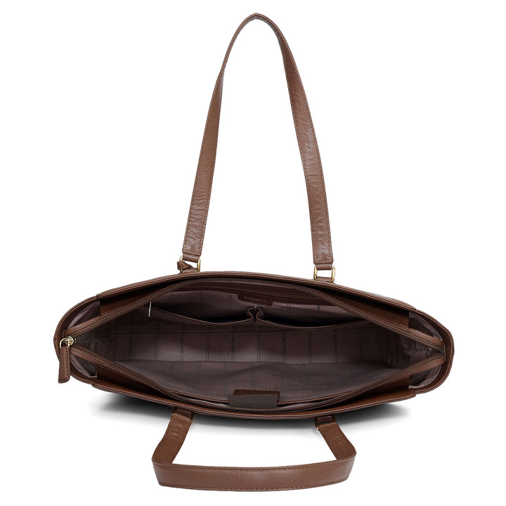 Large Croco Franzy Leather Tote - Date