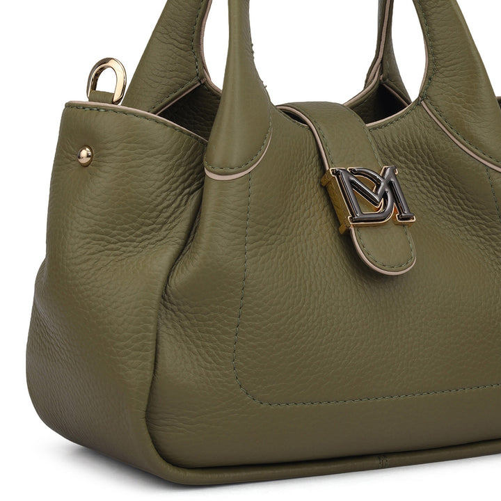 Small Wax Leather Satchel - Fern