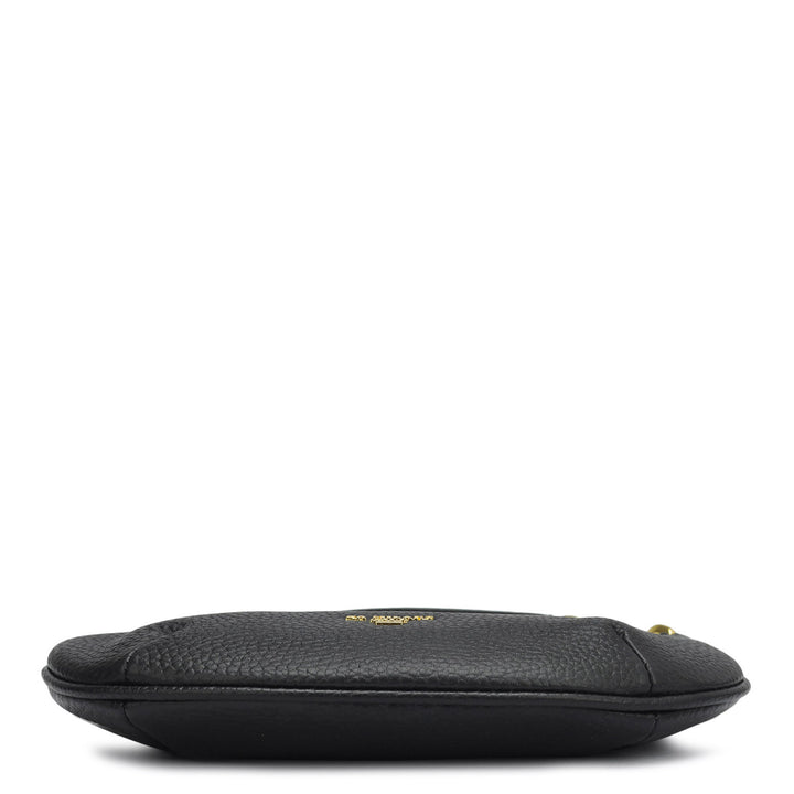 Small Wax Leather Baguette  - Black