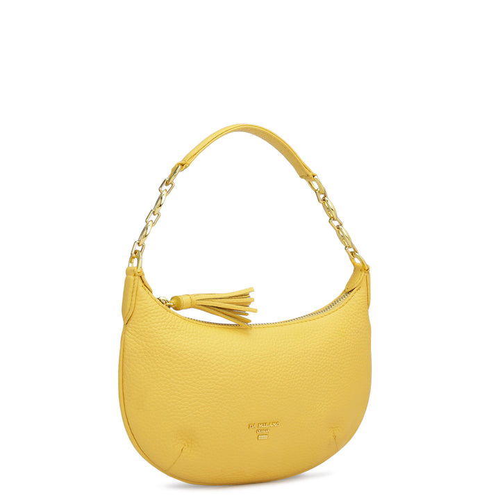 Small Wax Leather Baguette  - Mimosa