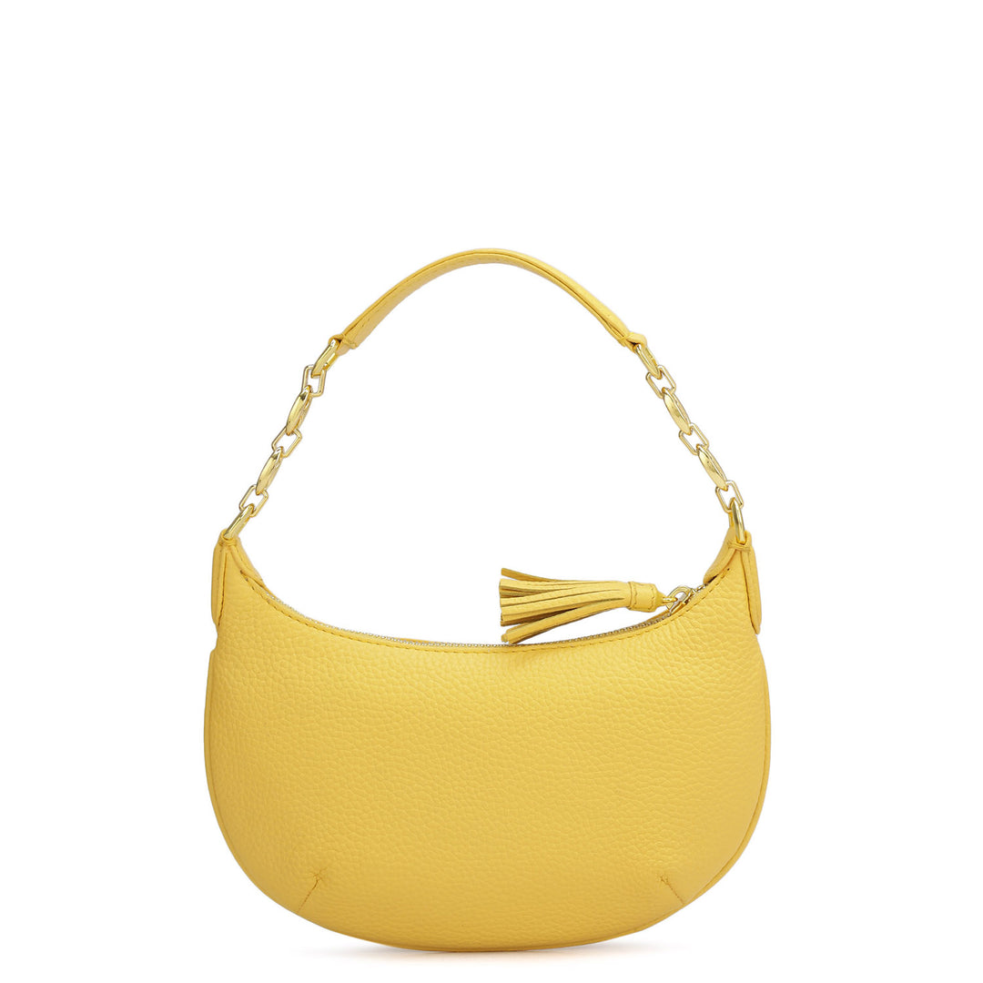 Small Wax Leather Baguette  - Mimosa