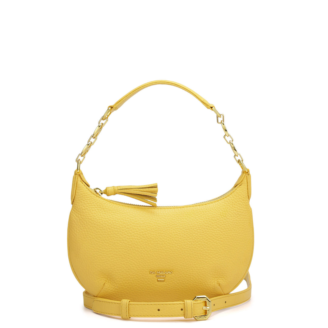 Small Wax Leather Baguette  - Mimosa