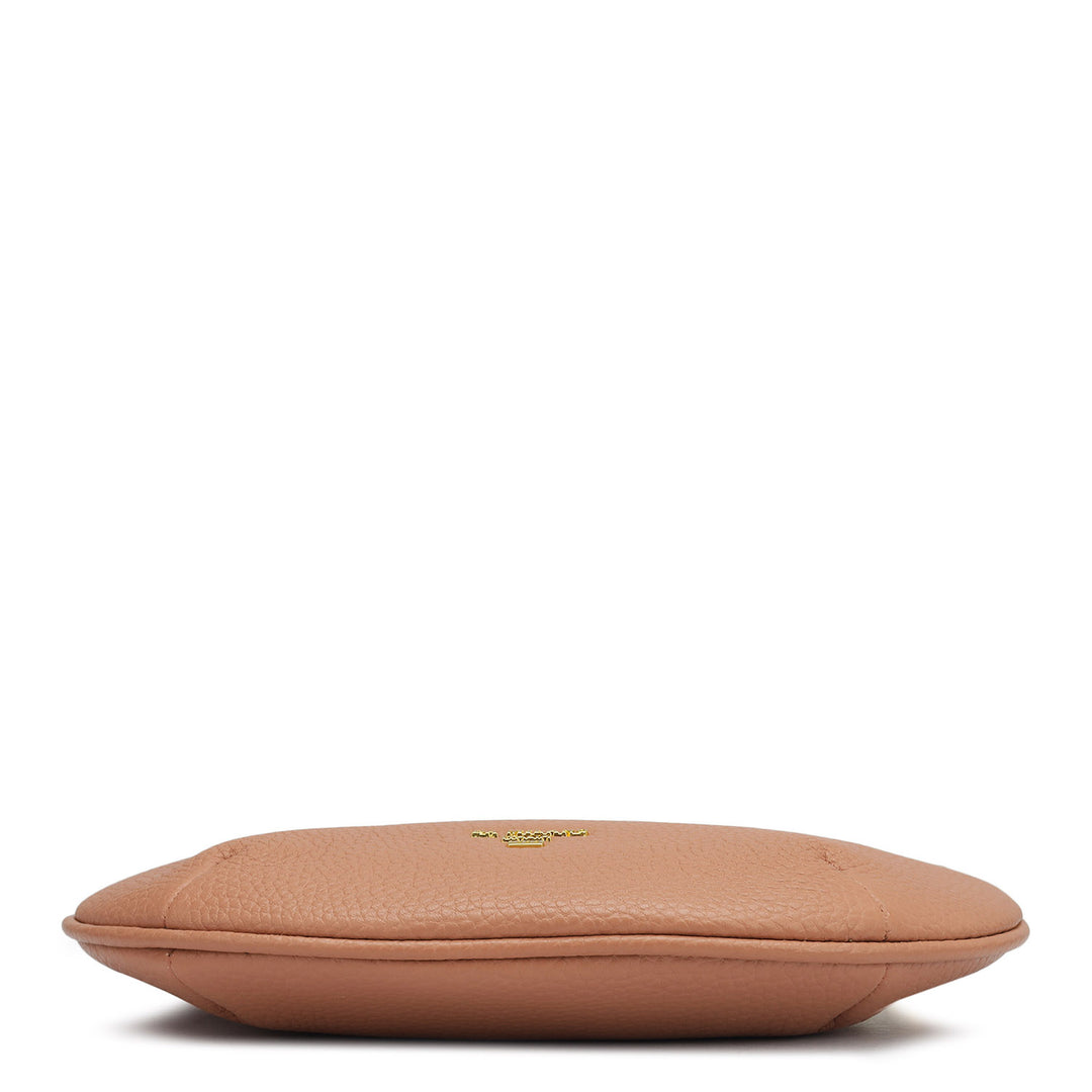 Small Wax Leather Baguette  - Terracotta