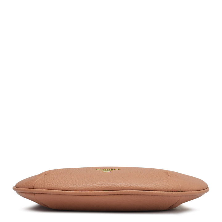 Small Wax Leather Baguette  - Terracotta