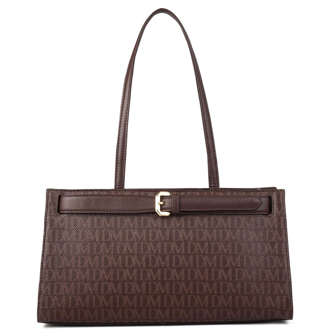 Siena Monogram Leather Shoulder Bag - Date