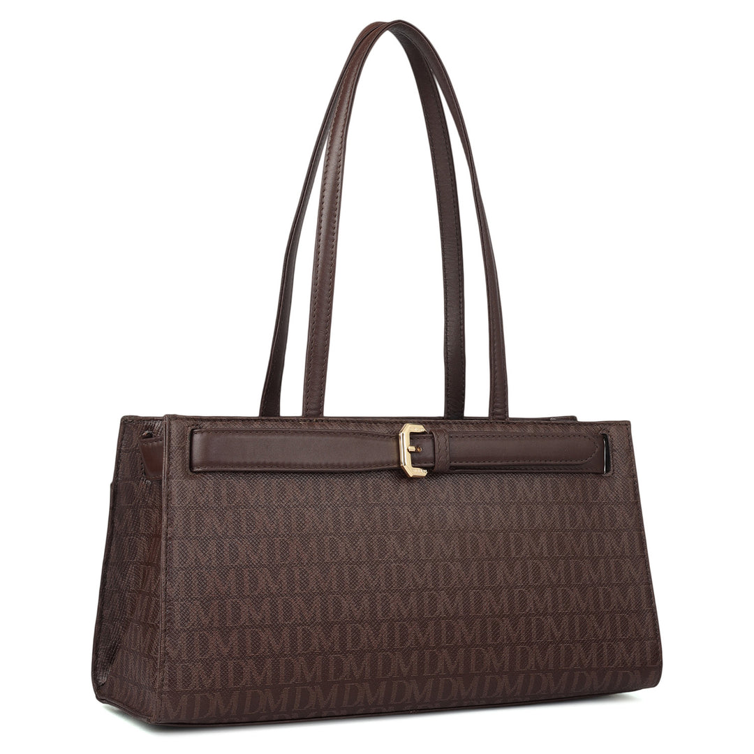 Siena Monogram Leather Shoulder Bag - Date
