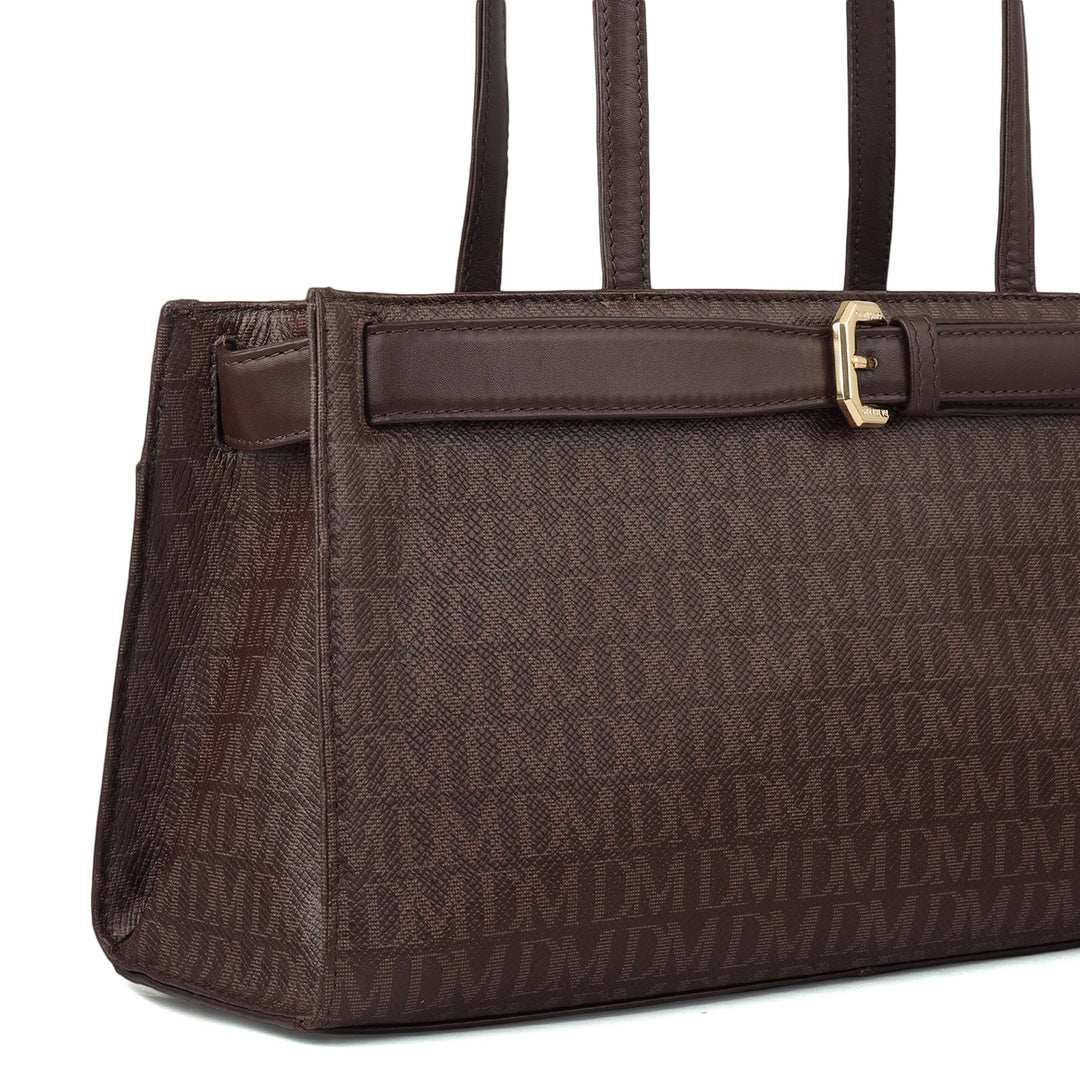 Siena Monogram Leather Shoulder Bag - Date