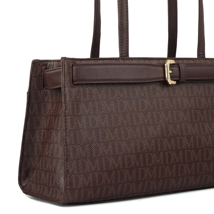 Siena Monogram Leather Shoulder Bag - Date