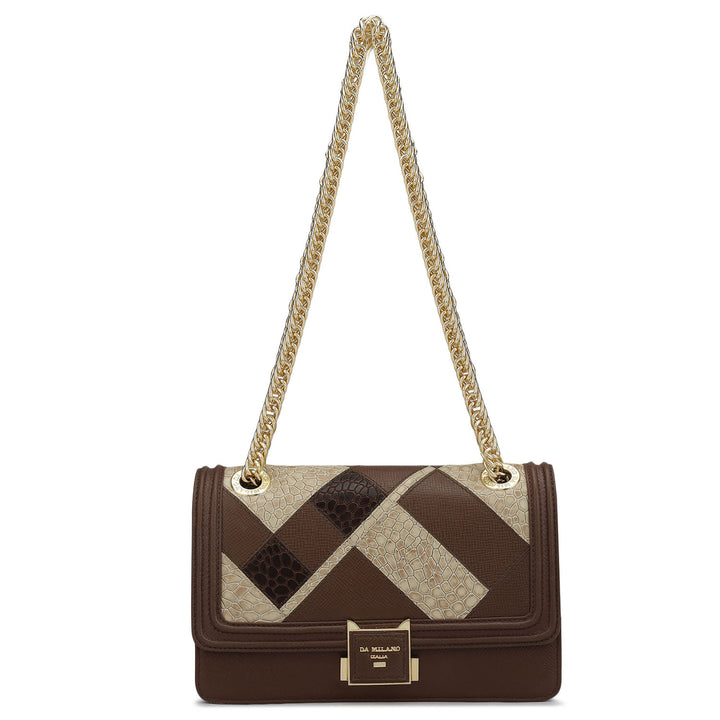 Small Croco Franzy Leather Shoulder Bag - Date & Frost