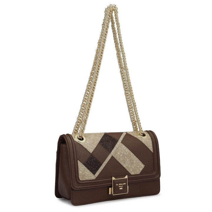 Small Croco Franzy Leather Shoulder Bag - Date & Frost