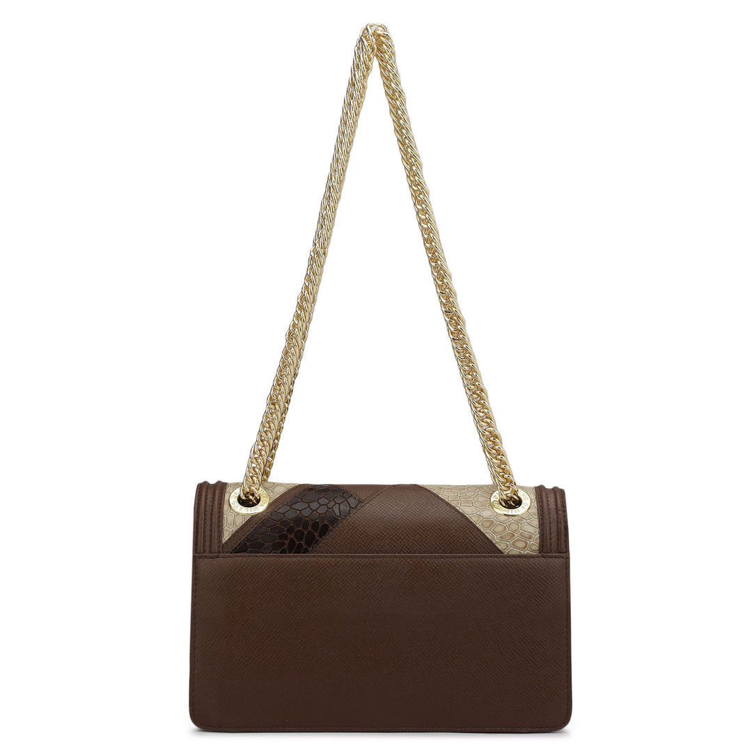 Small Croco Franzy Leather Shoulder Bag - Date & Frost