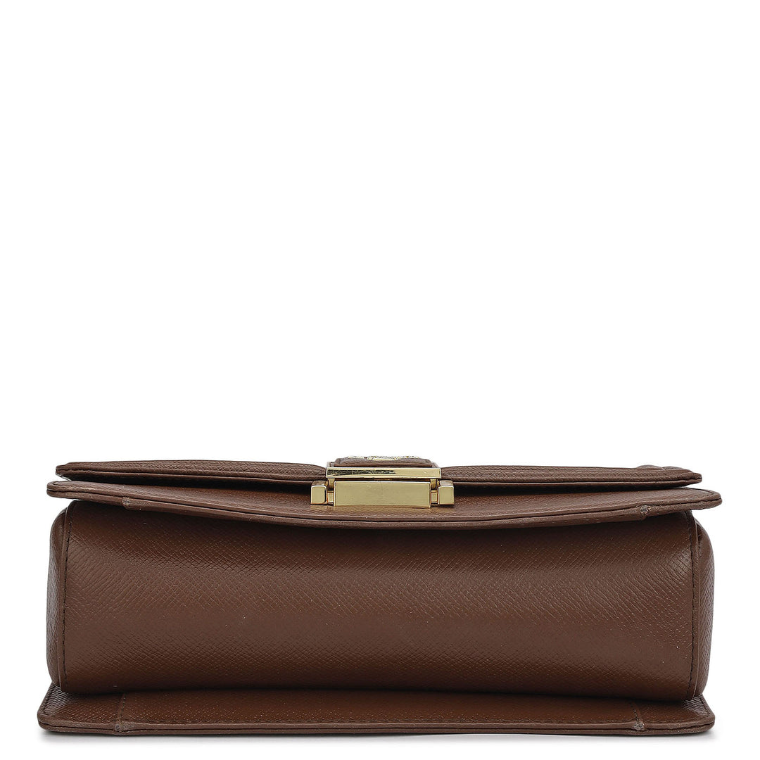 Small Croco Franzy Leather Shoulder Bag - Date & Frost