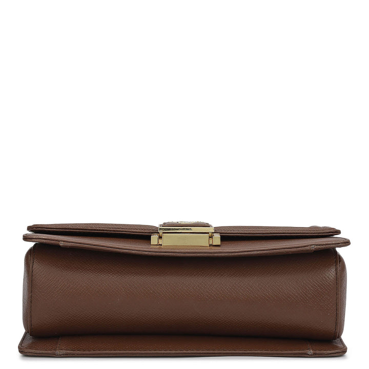 Small Croco Franzy Leather Shoulder Bag - Date & Frost