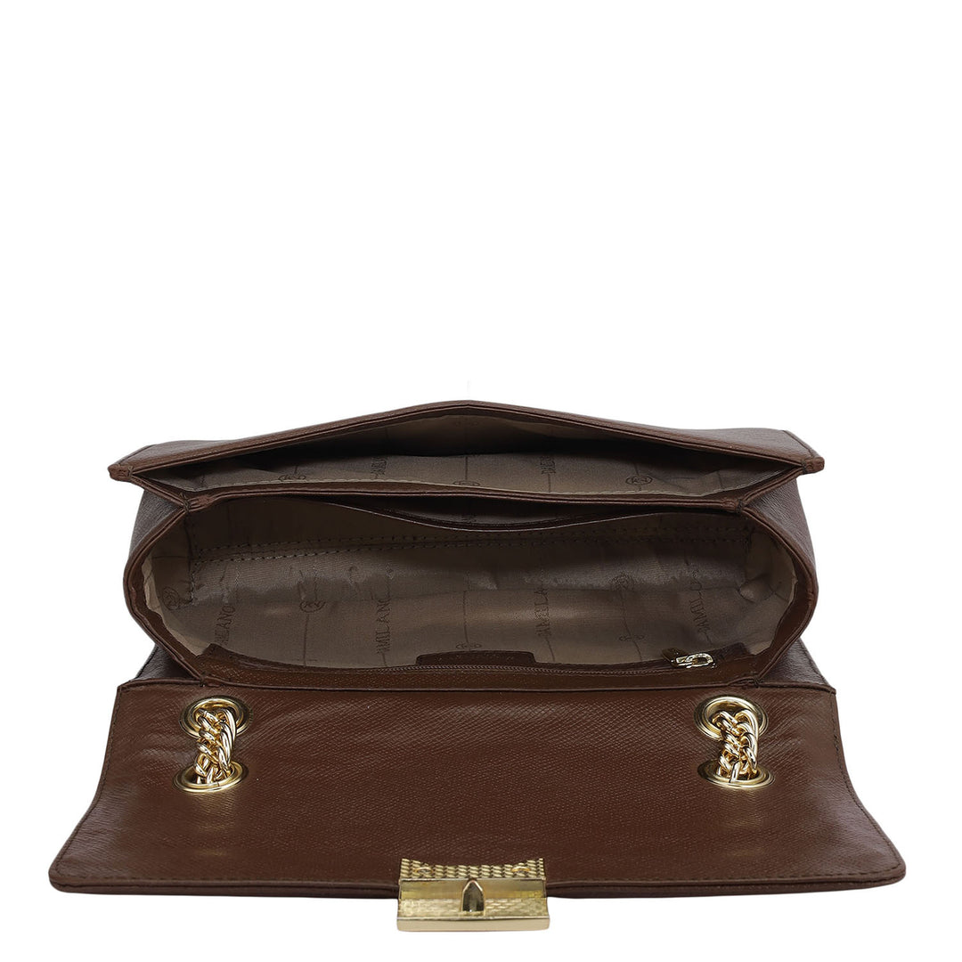 Small Croco Franzy Leather Shoulder Bag - Date & Frost