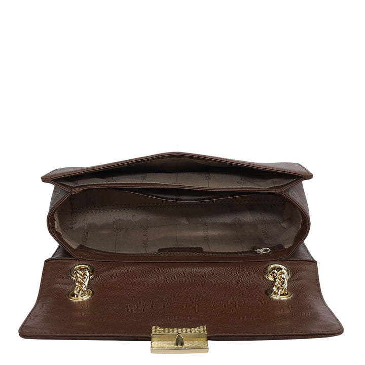 Small Croco Franzy Leather Shoulder Bag - Date & Frost