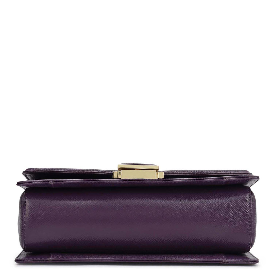 Small Croco Franzy Leather Shoulder Bag - Grapevine & Frost