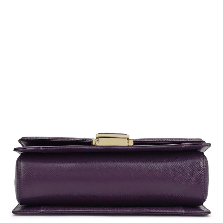 Small Croco Franzy Leather Shoulder Bag - Grapevine & Frost