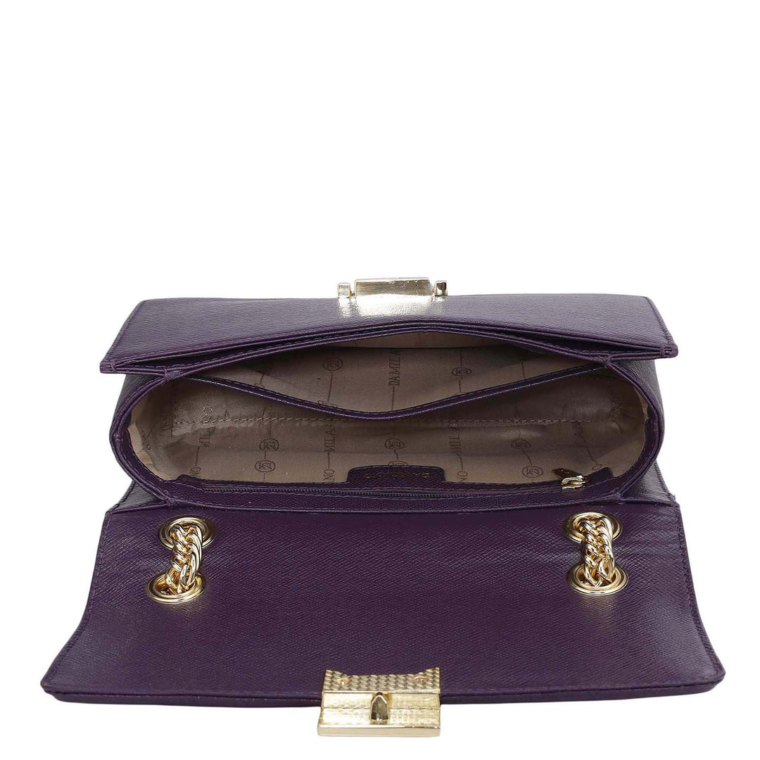 Small Croco Franzy Leather Shoulder Bag - Grapevine & Frost