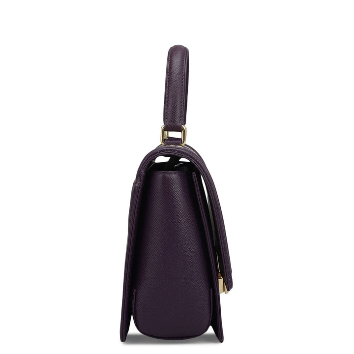 Small Croco Franzy Leather Satchel - Grapevine & Frost