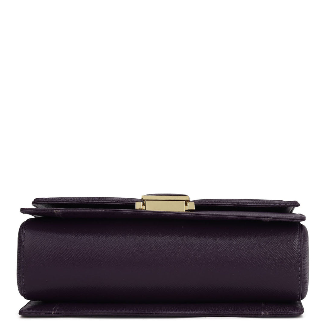 Small Croco Franzy Leather Satchel - Grapevine & Frost