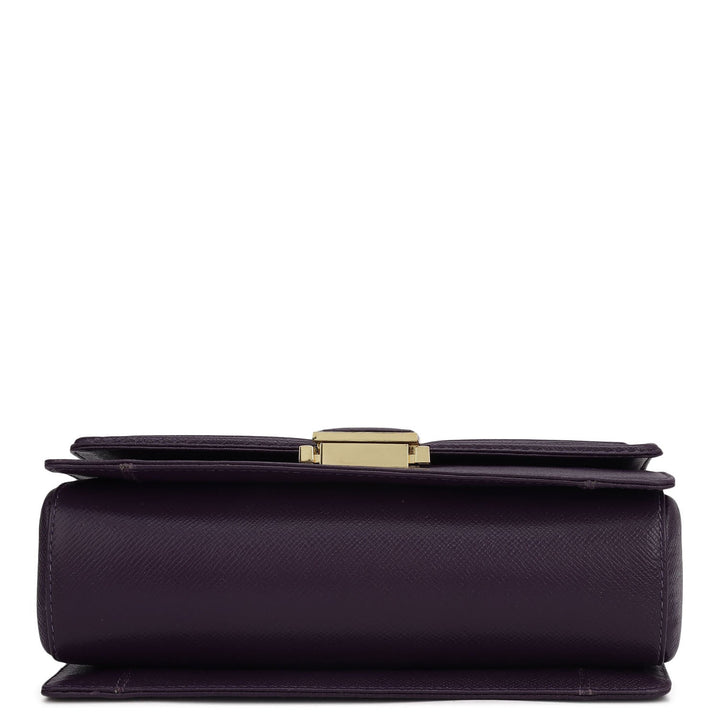 Small Croco Franzy Leather Satchel - Grapevine & Frost