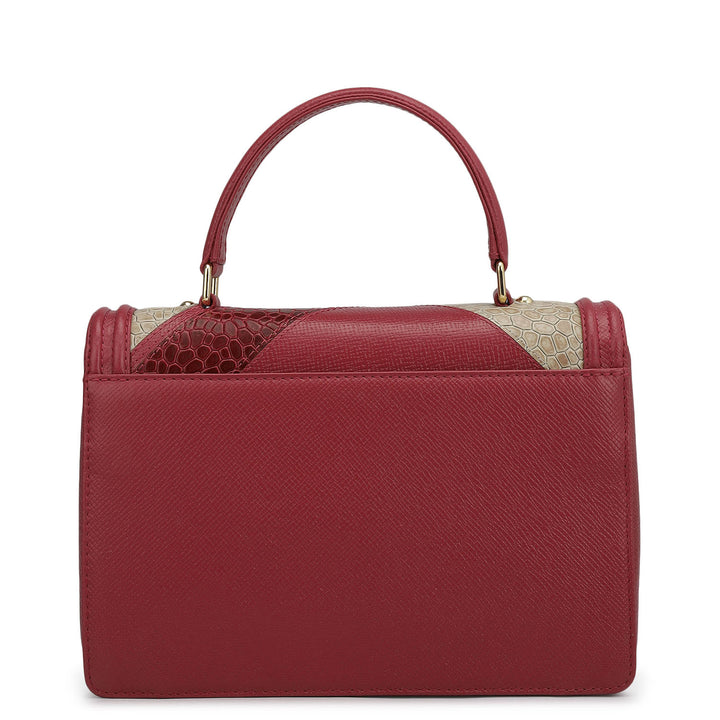 Small Croco Franzy Leather Satchel - Plumberry & Frost