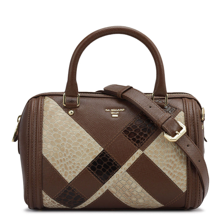 Petite Mosaic Franzy Leather Satchel - Date & Frost