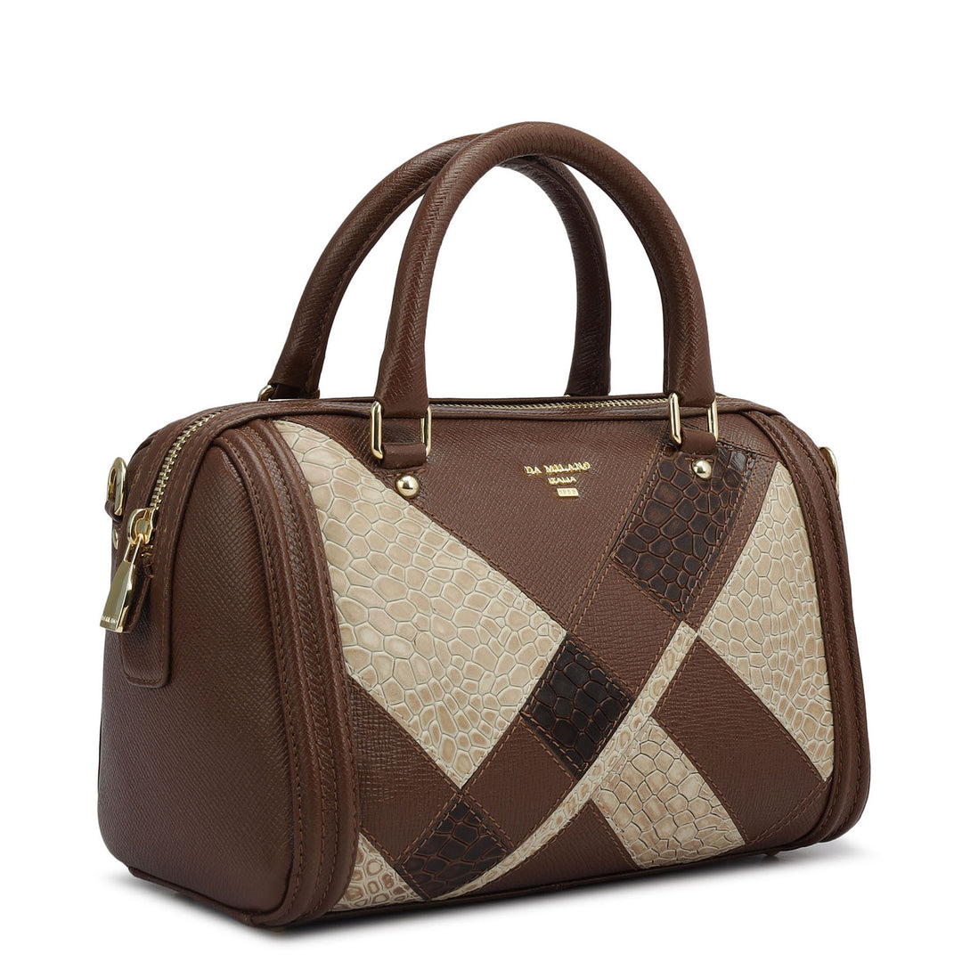 Petite Mosaic Franzy Leather Satchel - Date & Frost