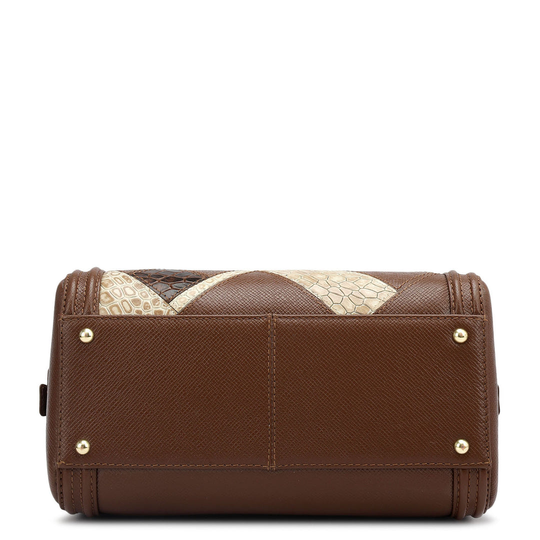 Petite Mosaic Franzy Leather Satchel - Date & Frost