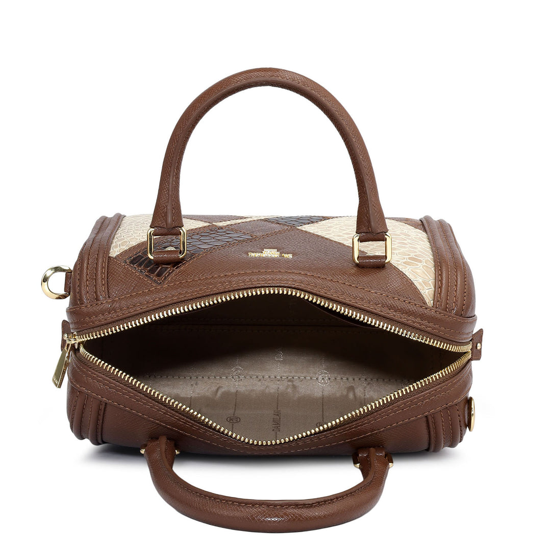 Petite Mosaic Franzy Leather Satchel - Date & Frost