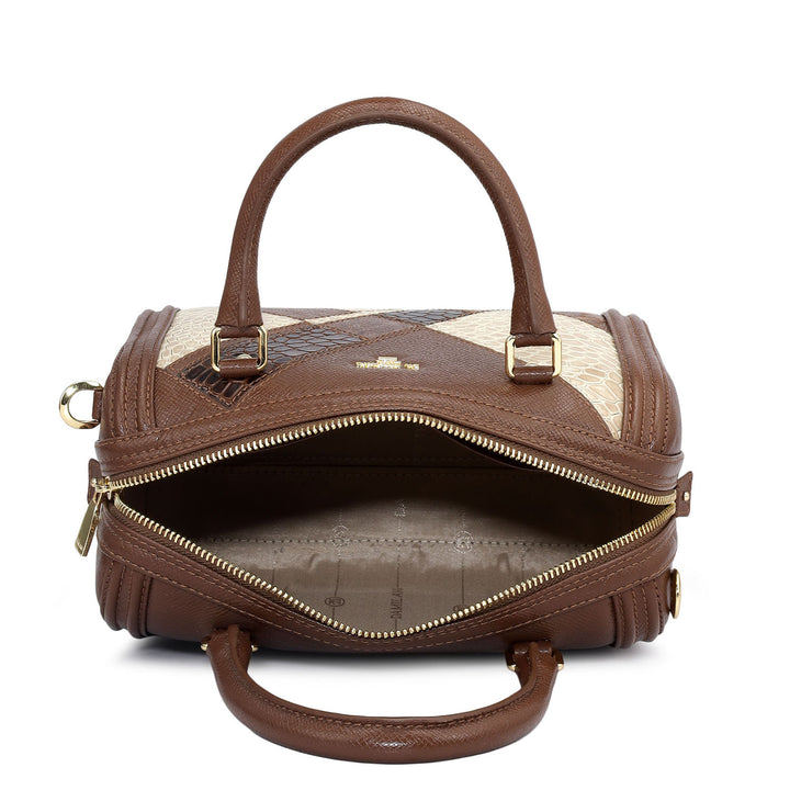 Petite Mosaic Franzy Leather Satchel - Date & Frost