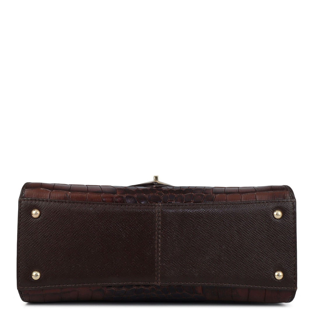 Allure Croco Franzy Leather Shoulder Bag - Date