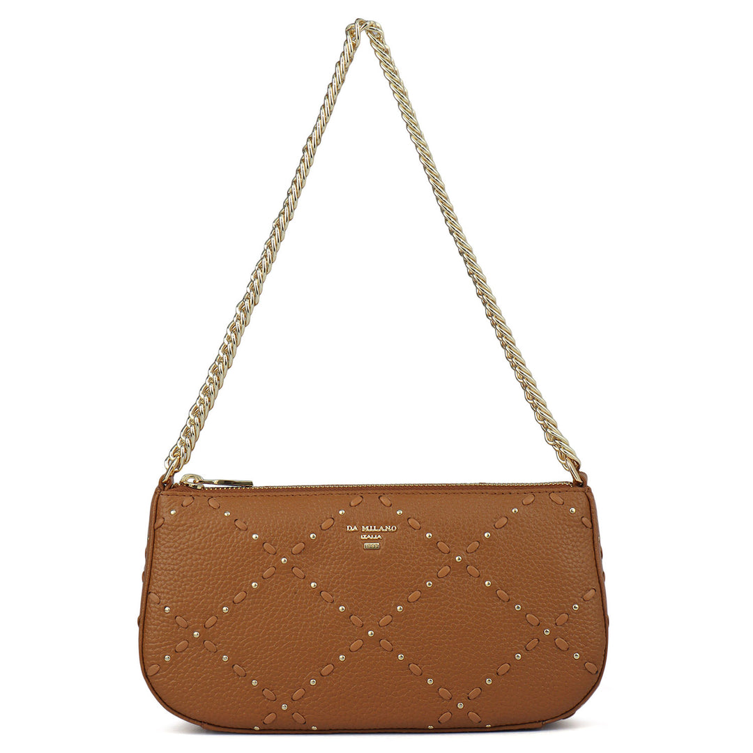 Small Bunti Wax Leather Baguette - Caramel