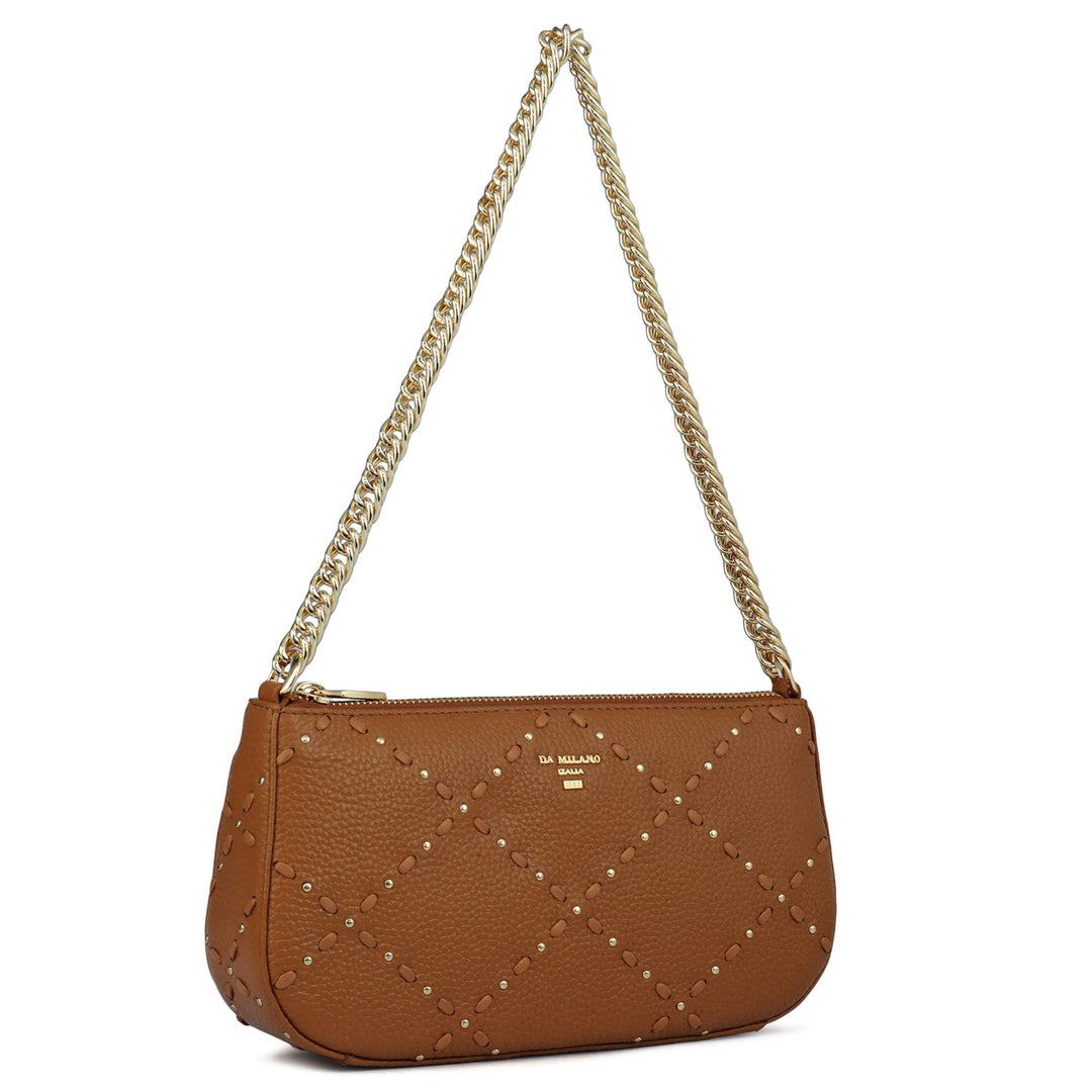 Small Bunti Wax Leather Baguette - Caramel