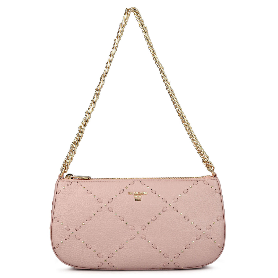 Serena Wax Leather Baguette - Feather