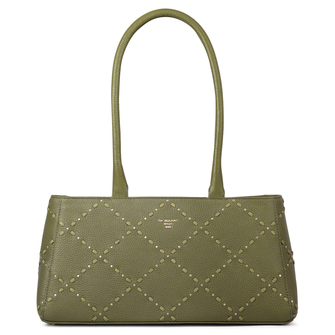 Serena Wax Leather Shoulder Bag - Fern