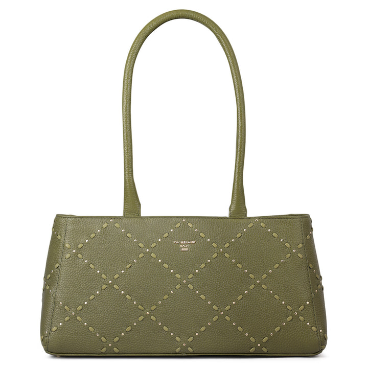 Serena Wax Leather Shoulder Bag - Fern