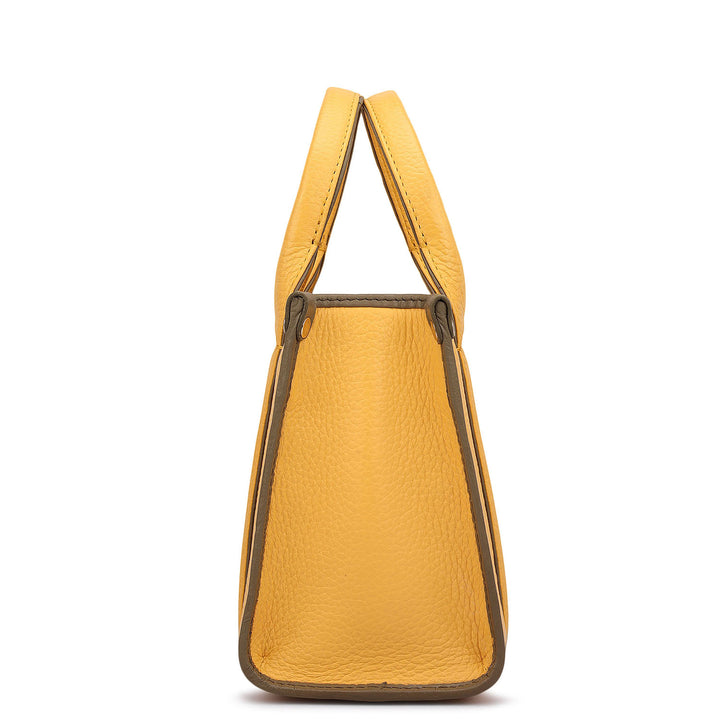 Small Wax Leather Satchel - Mimosa