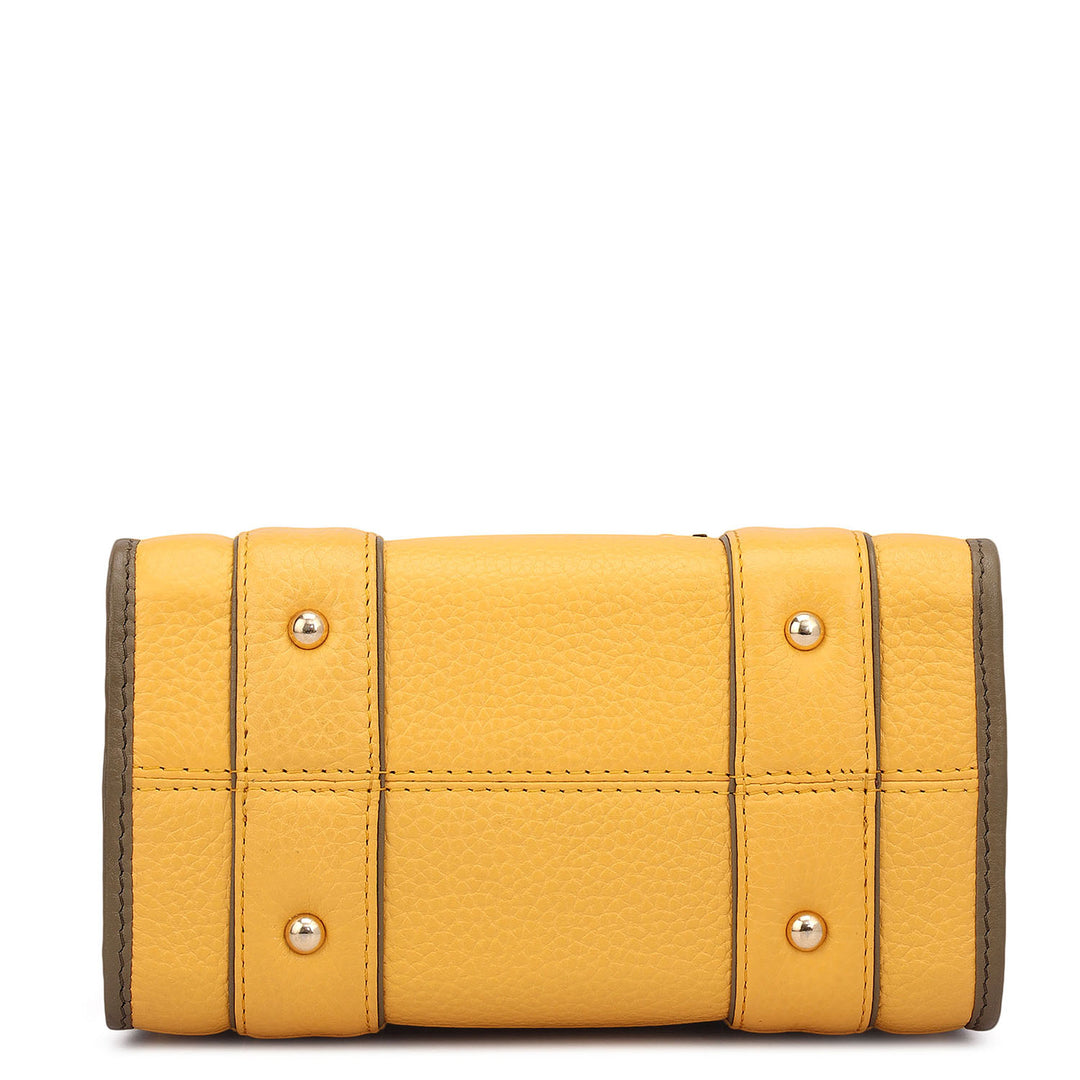 Small Wax Leather Satchel - Mimosa