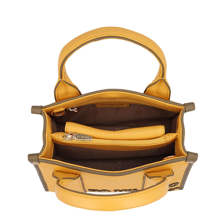Small Wax Leather Satchel - Mimosa