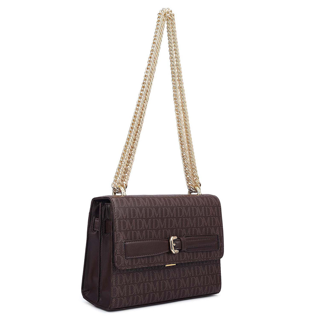 Small Monogram Leather Shoulder Bag - Date